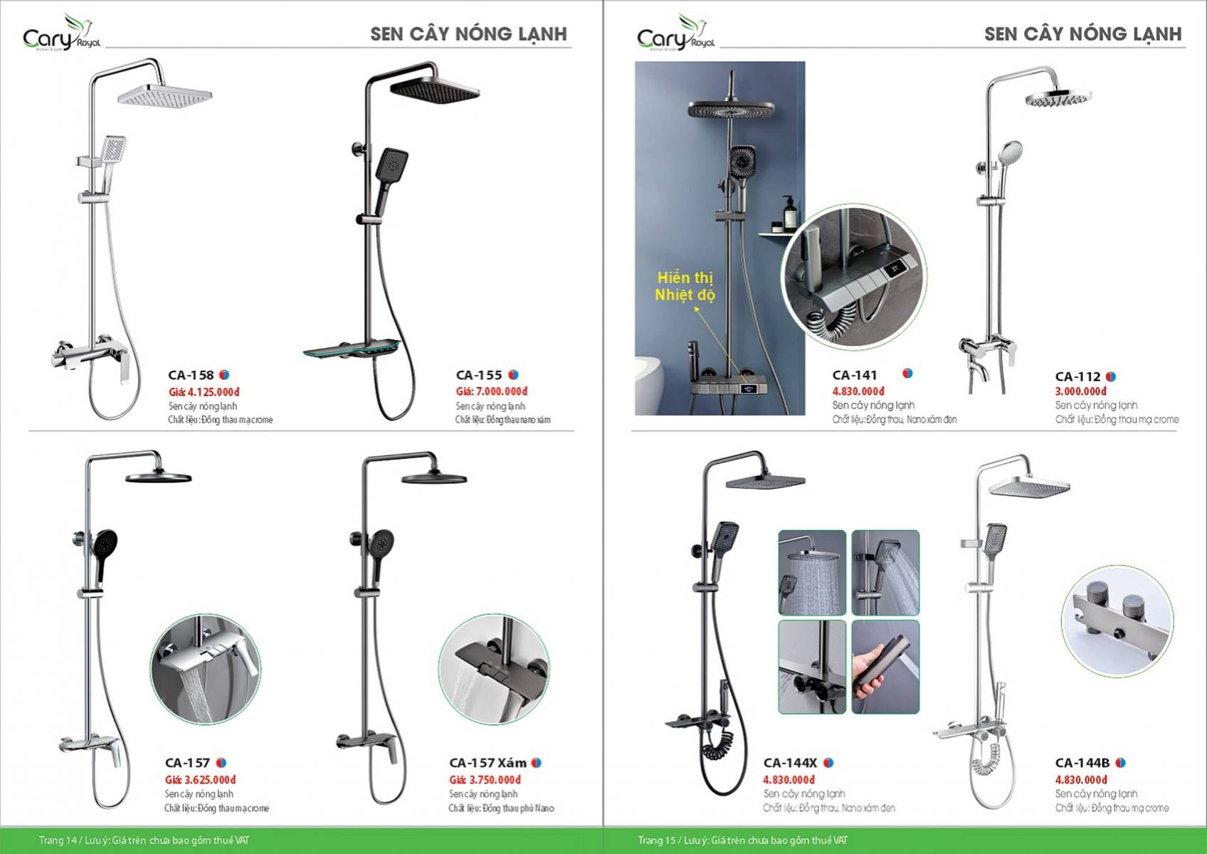 Thiết bị vệ sinh Cary Royal Catalogue và Bảng giá mới nhất 2026 /Page 8